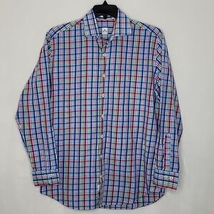 Peter Millar Madras Plaid Button Down Dress Shirt Size Large